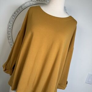 J Jill Wearever Womens Tunic Large Yellow Gold Capsule Staple Everyday Comfort